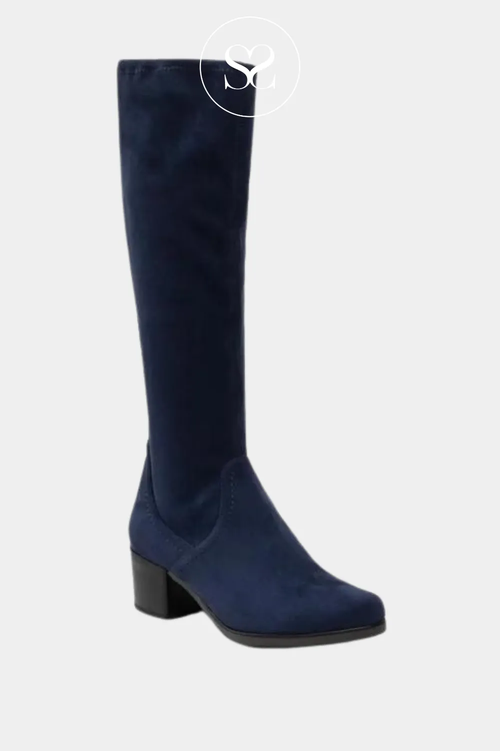 CAPRICE 9-25506-41 NAVY STRETCH KNEE HIGH BOOTS