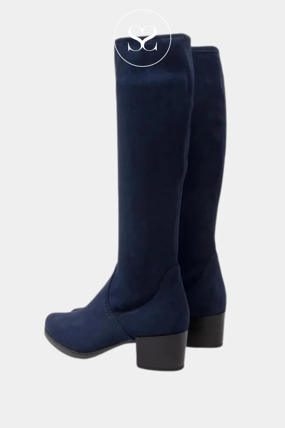 CAPRICE 9-25506-41 NAVY STRETCH KNEE HIGH BOOTS