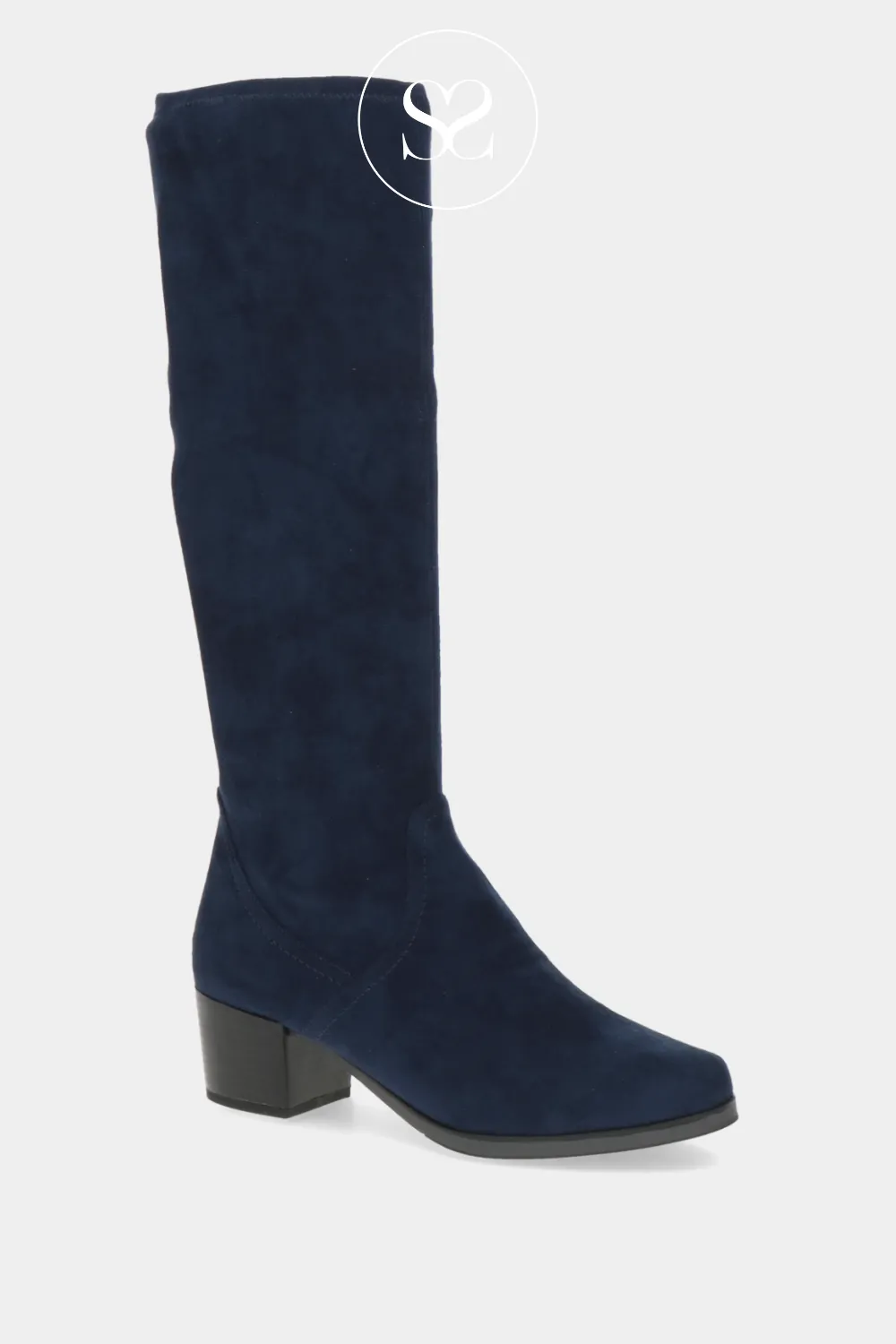 CAPRICE 9-25506-41 NAVY STRETCH KNEE HIGH BOOTS