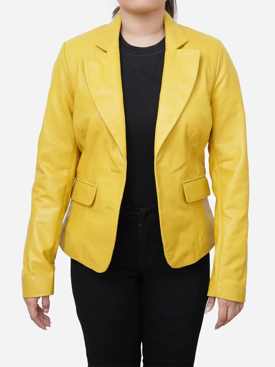 Catherine Fitted Lemon Yellow Blazer