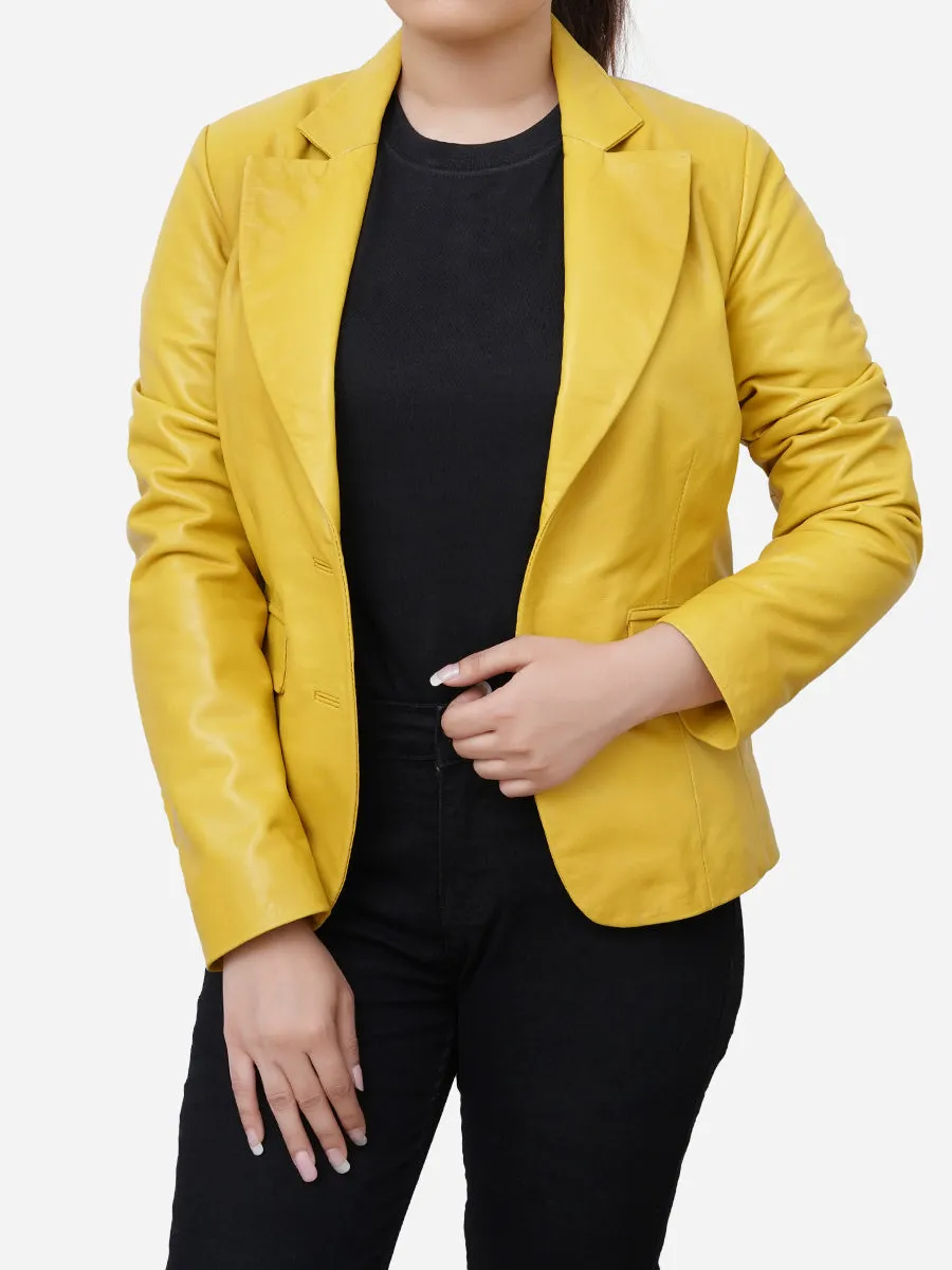 Catherine Fitted Lemon Yellow Blazer