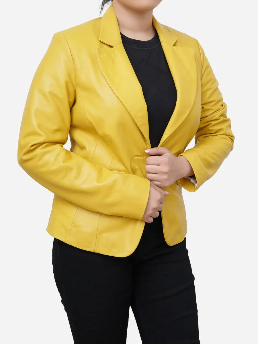 Catherine Fitted Lemon Yellow Blazer