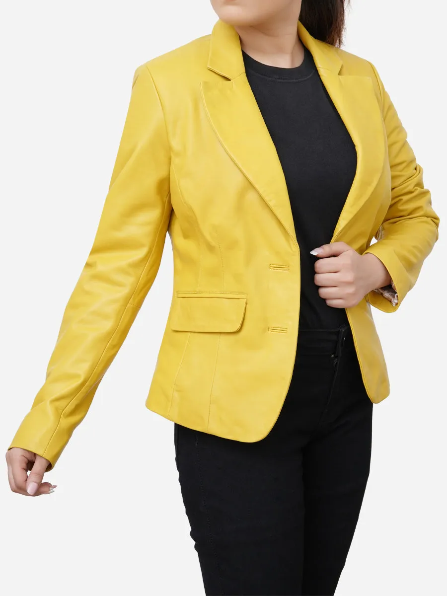 Catherine Fitted Lemon Yellow Blazer