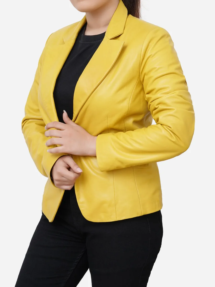 Catherine Fitted Lemon Yellow Blazer