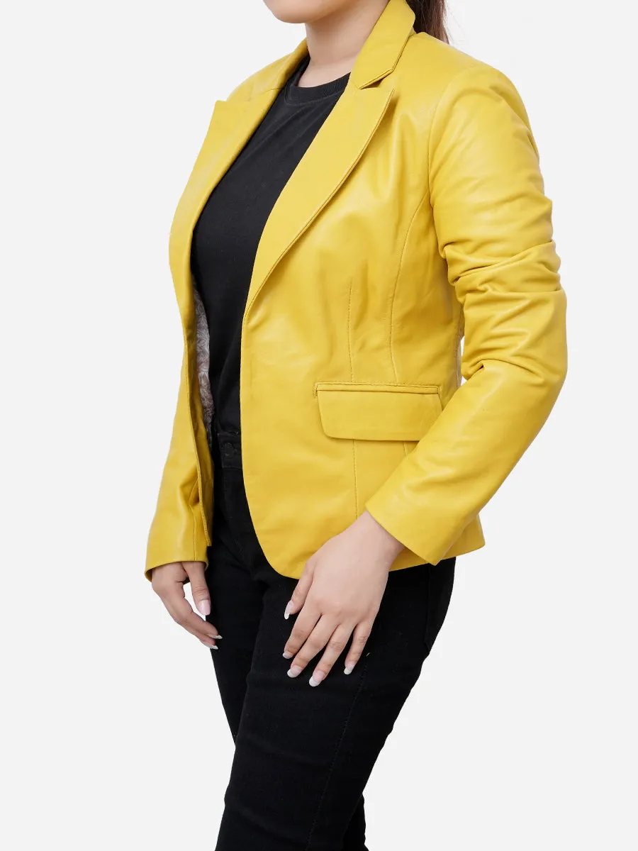 Catherine Fitted Lemon Yellow Blazer