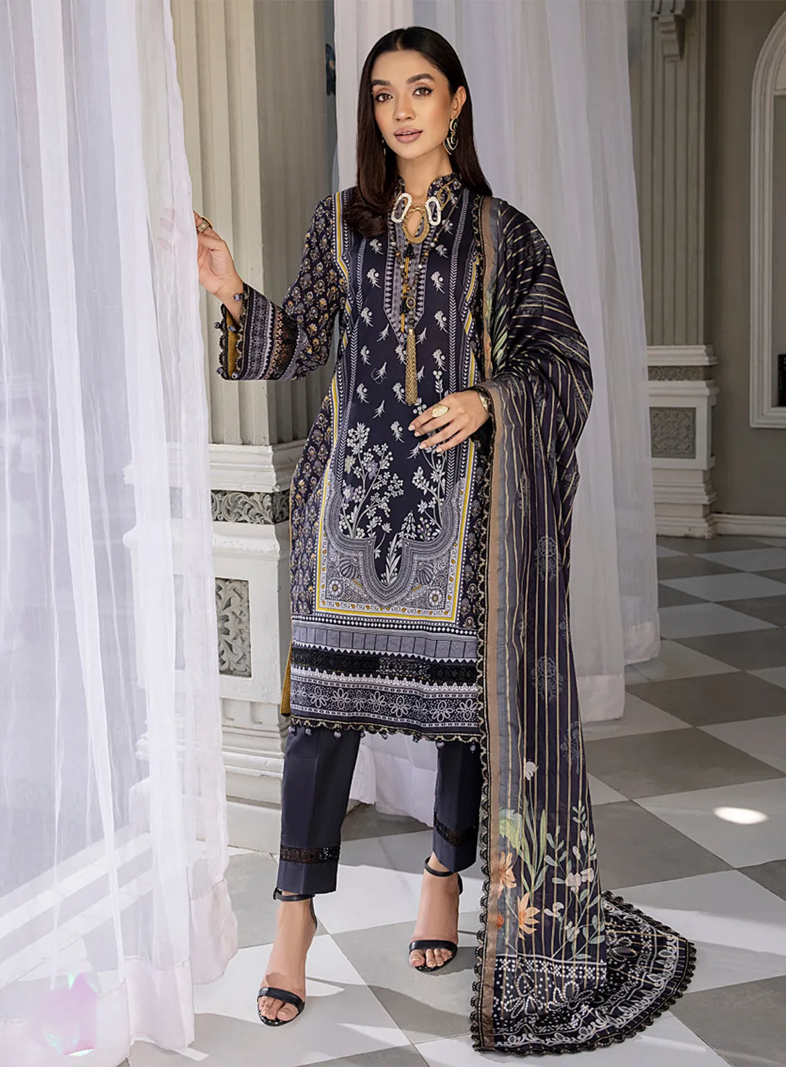 Colors By Al Zohaib Printed Lawn Unstitched 3 Piece Suit - AZ24CP 05