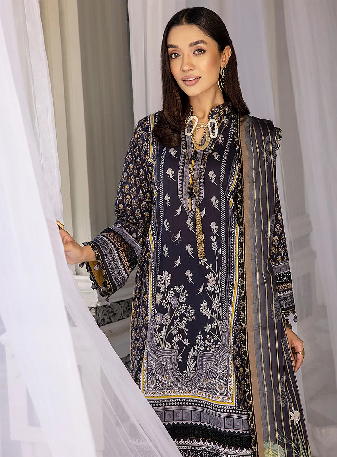 Colors By Al Zohaib Printed Lawn Unstitched 3 Piece Suit - AZ24CP 05