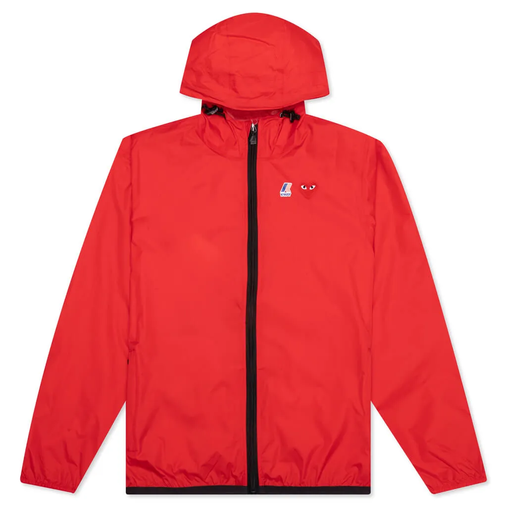 Comme Des Garcons PLAY x K-Way Le Vrai Zip Jacket - Red