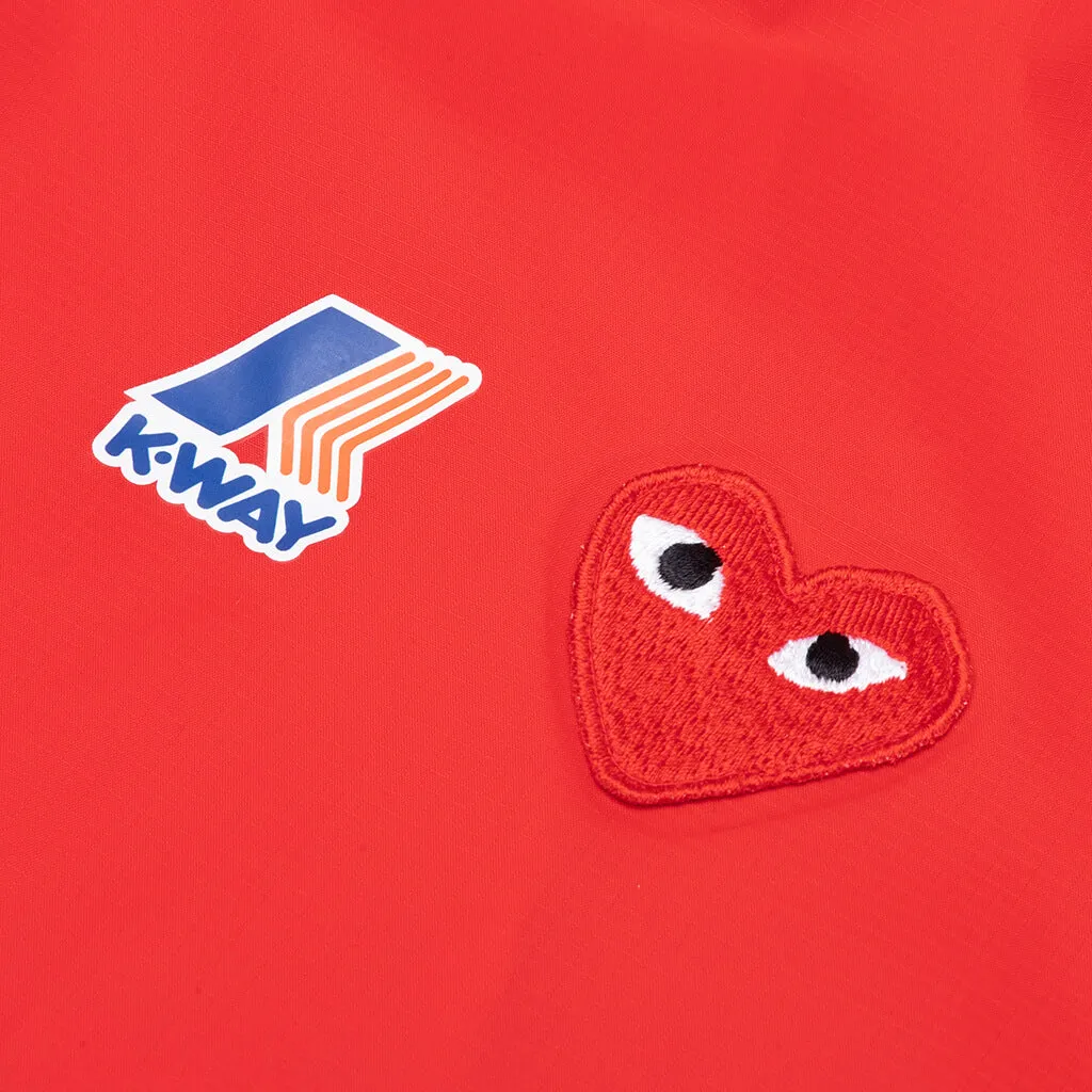 Comme Des Garcons PLAY x K-Way Le Vrai Zip Jacket - Red