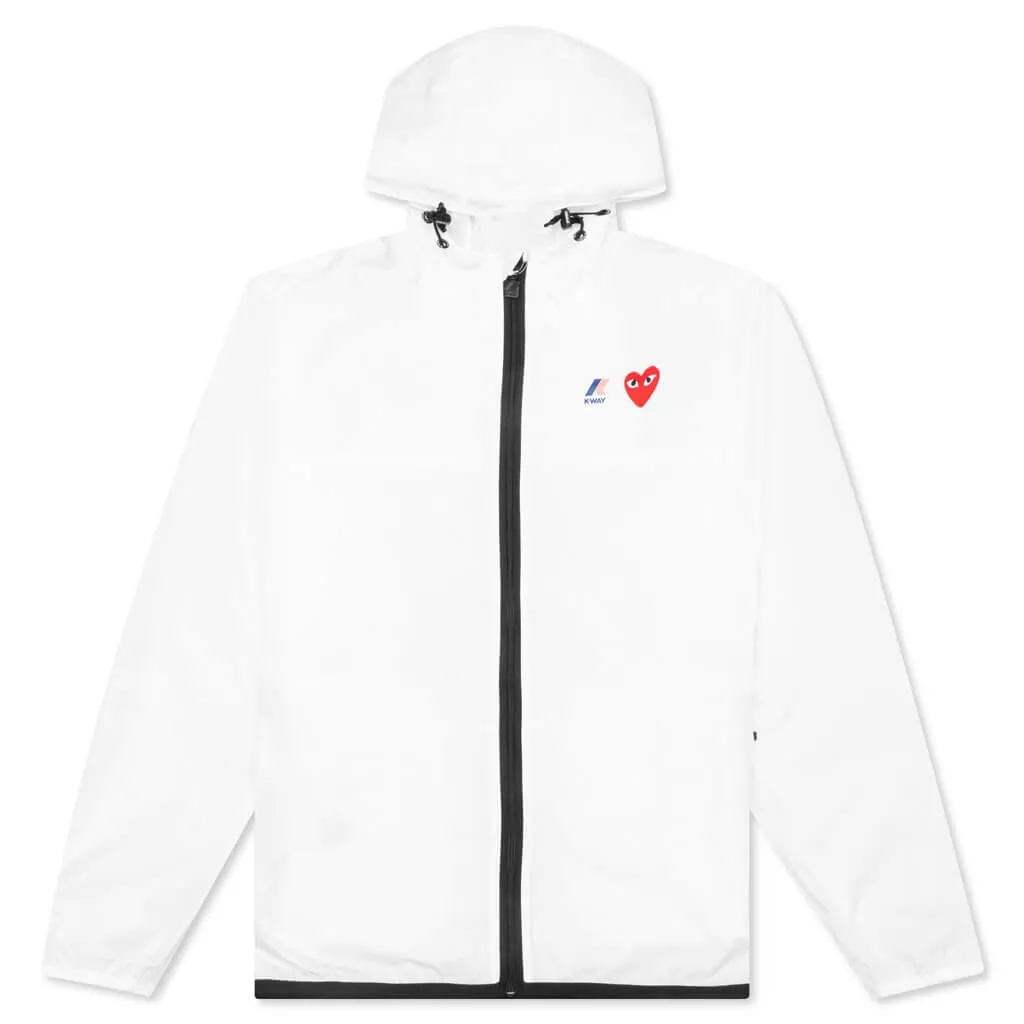 Comme Des Garcons PLAY x K-Way Le Vrai Zip Jacket - White