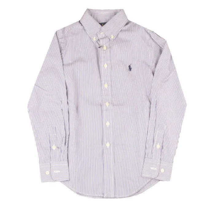 COTTON SHIRT Kid White Blue