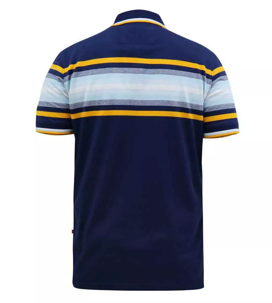 D555 Big Mens Jersey Polo Shirt With Multi Stripe (PELDON)