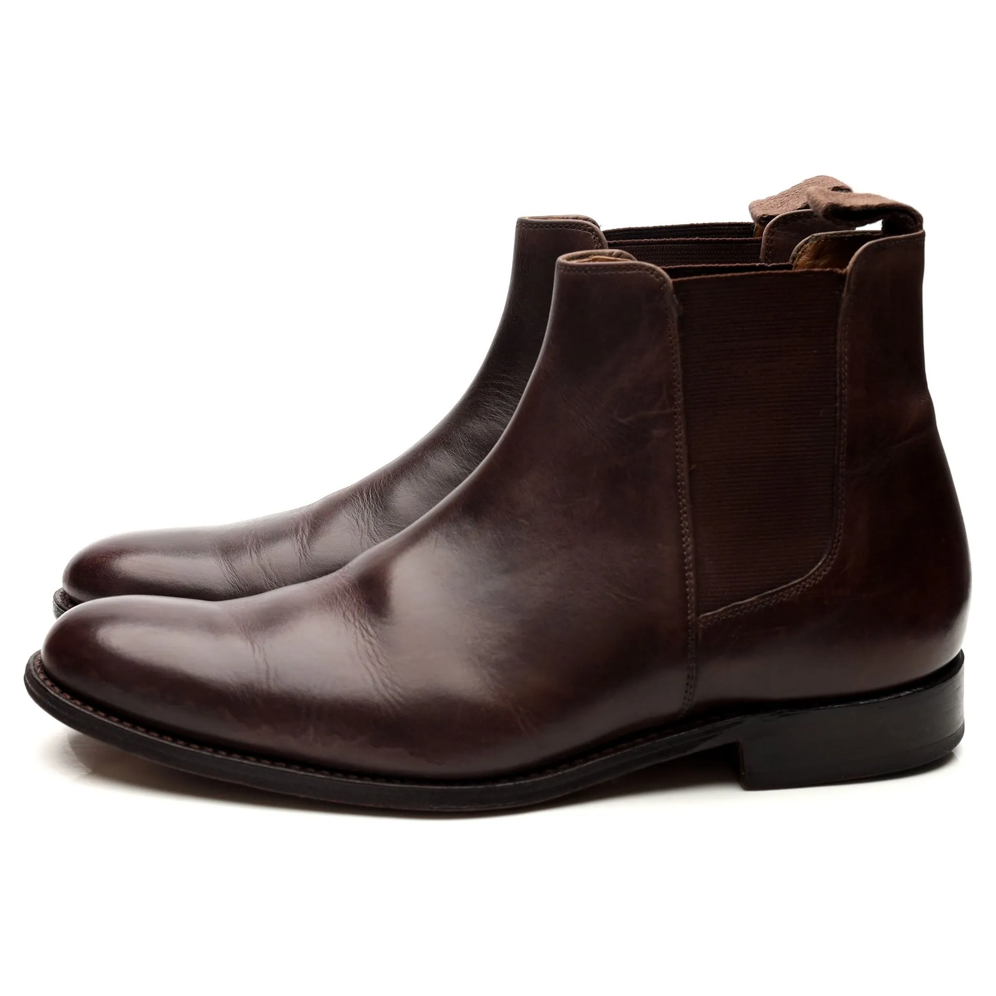 'Declan' Dark Brown Leather Chelsea Boots UK 7 F