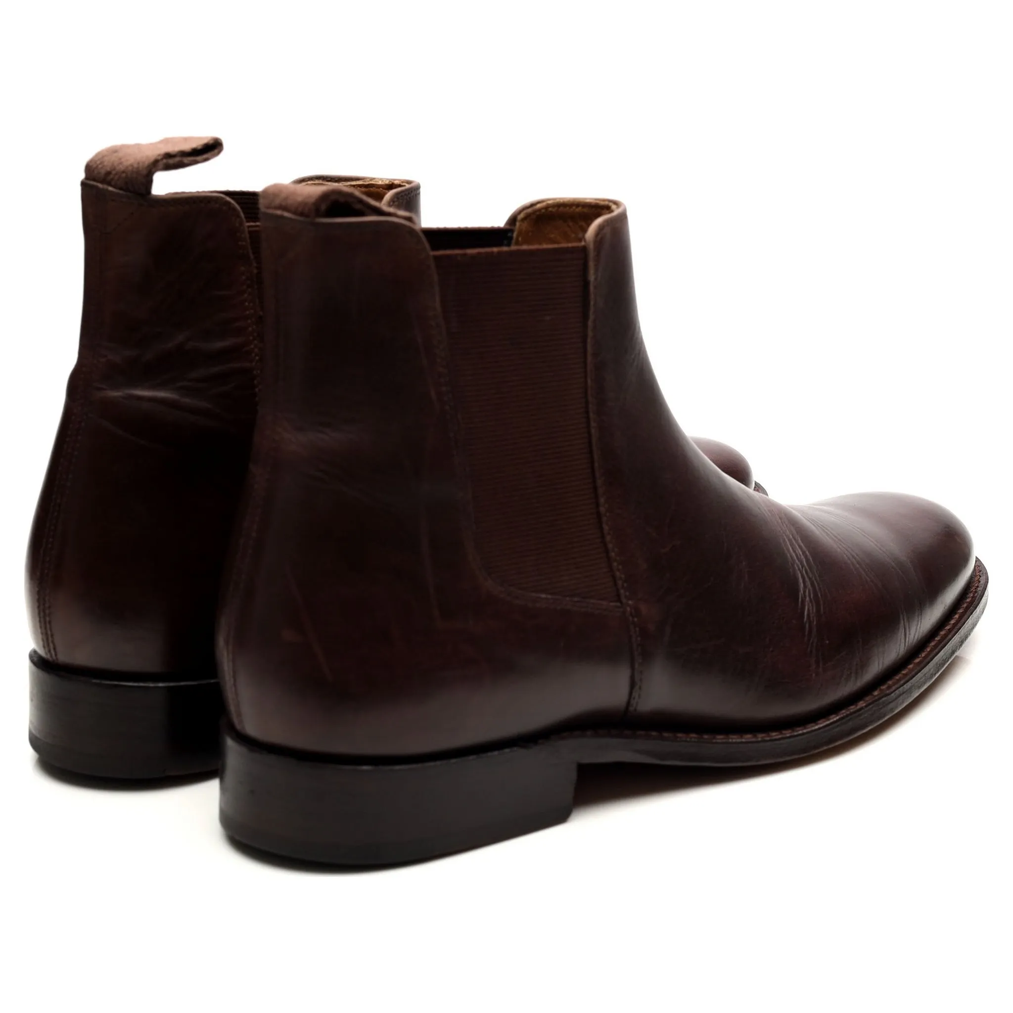 'Declan' Dark Brown Leather Chelsea Boots UK 7 F