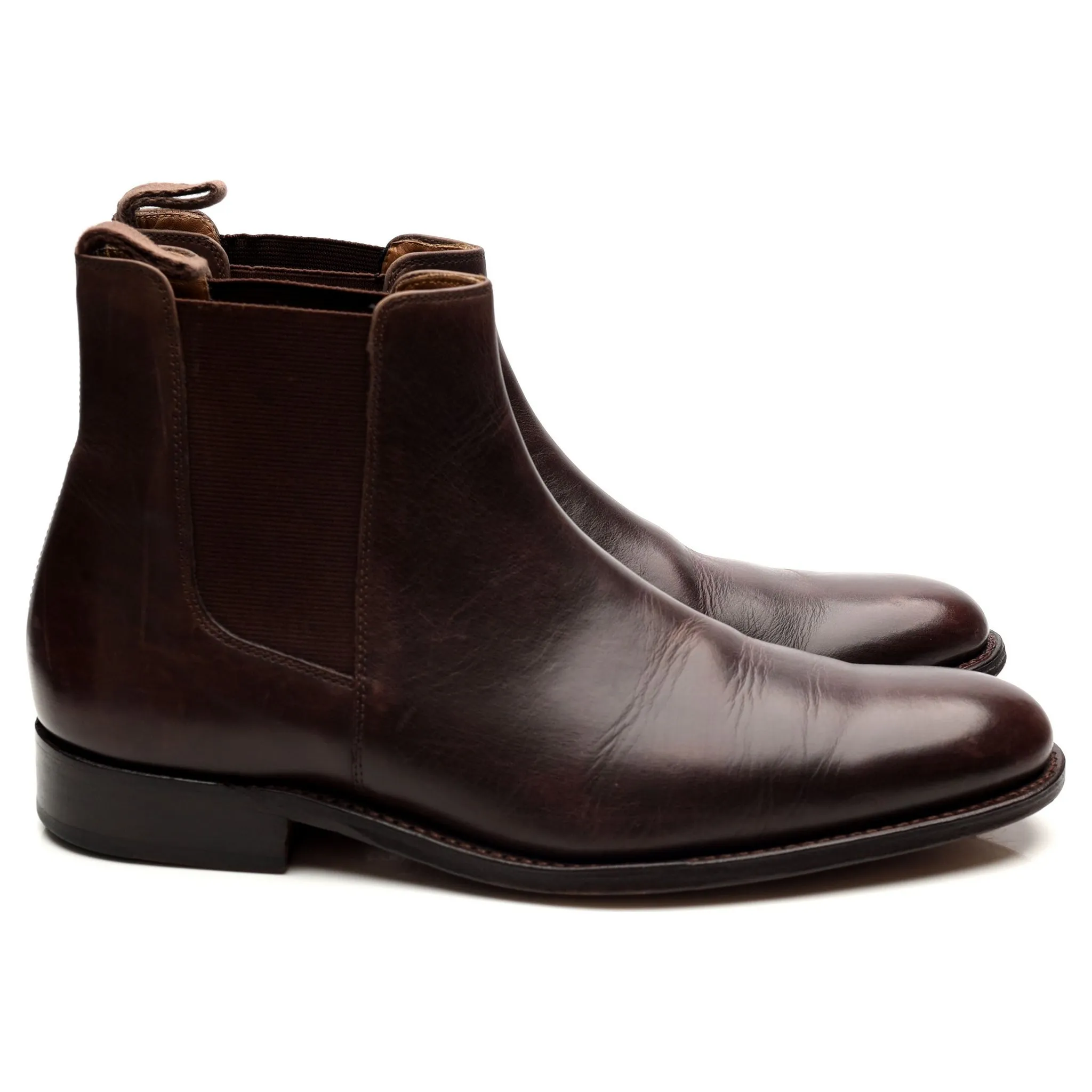 'Declan' Dark Brown Leather Chelsea Boots UK 7 F