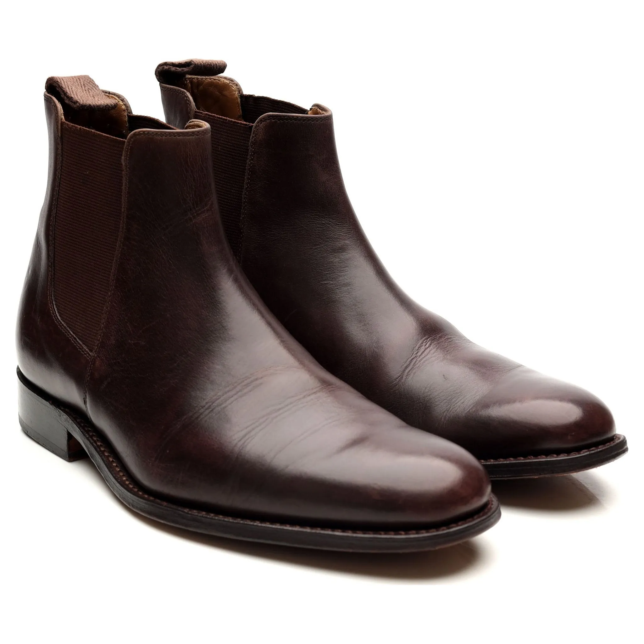 'Declan' Dark Brown Leather Chelsea Boots UK 7 F