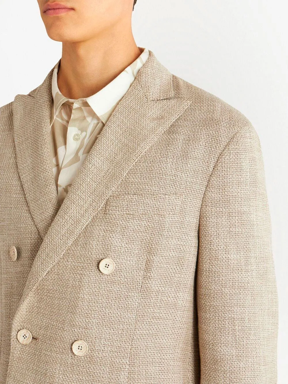 Double-breasted peak-lapel blazer