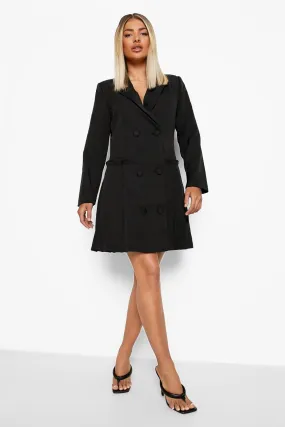 Double Breasted Pleated Blazer Dress