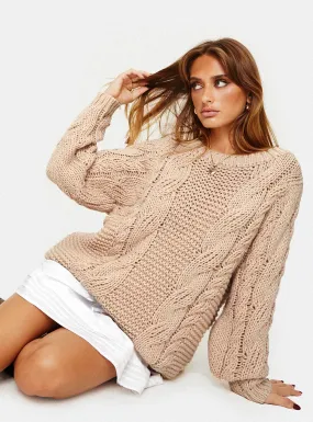 Ellison Cable Knit Jumper Beige