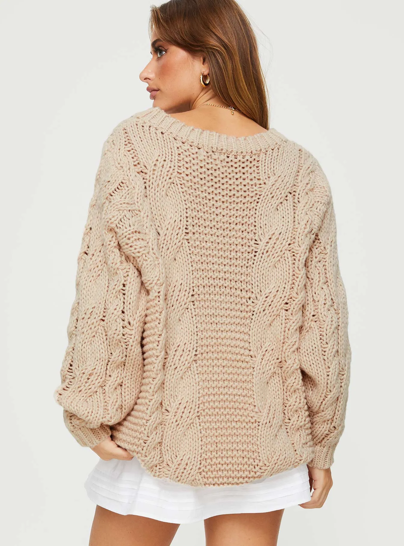 Ellison Cable Knit Jumper Beige