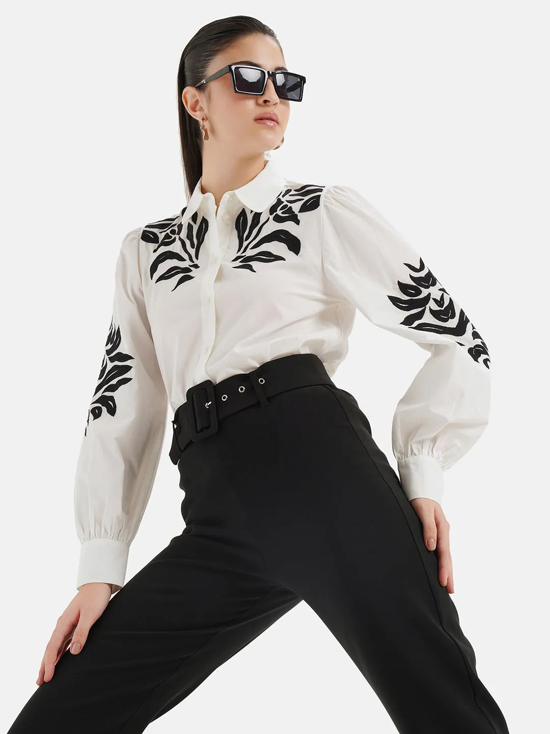 Embroidered Cotton Poplin Shirt