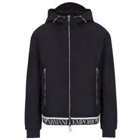 Emporio Armani - Blouson Hooded Jacket with Logo tape in Navy