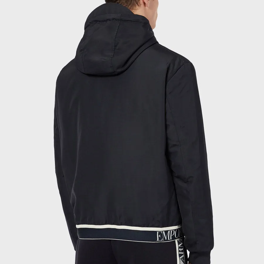 Emporio Armani - Blouson Hooded Jacket with Logo tape in Navy