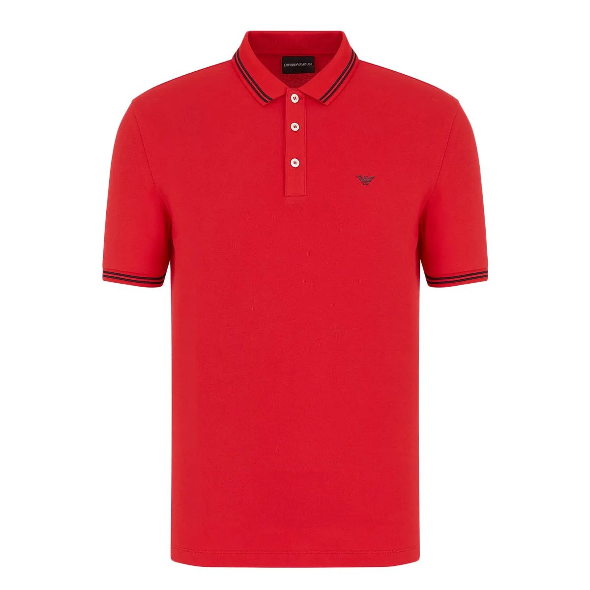 Emporio Armani - Cotton Pique Polo Shirt in Red