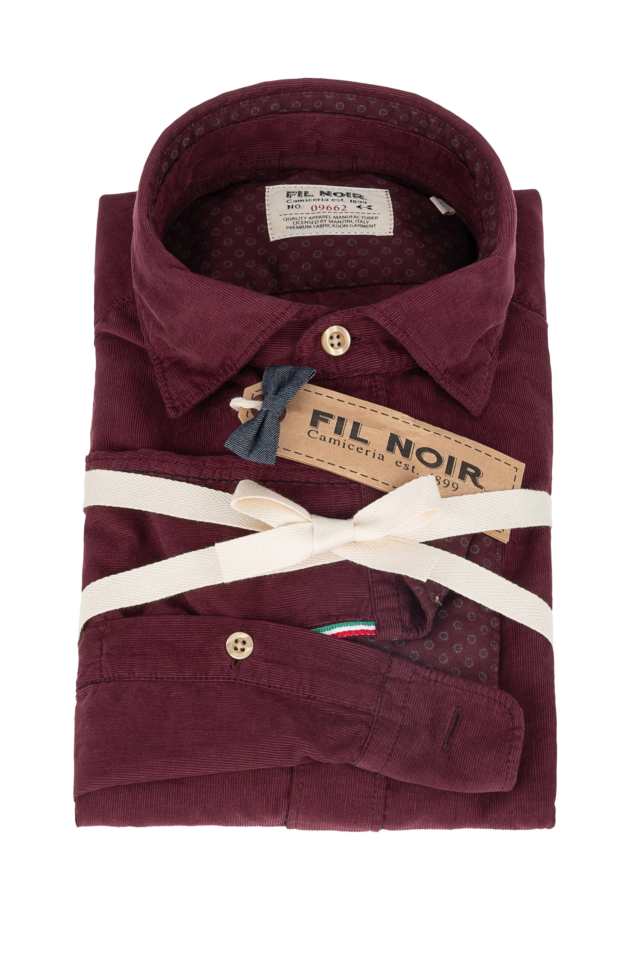 Fil Noir - Bergamo Shirt -Burgundy or Sky