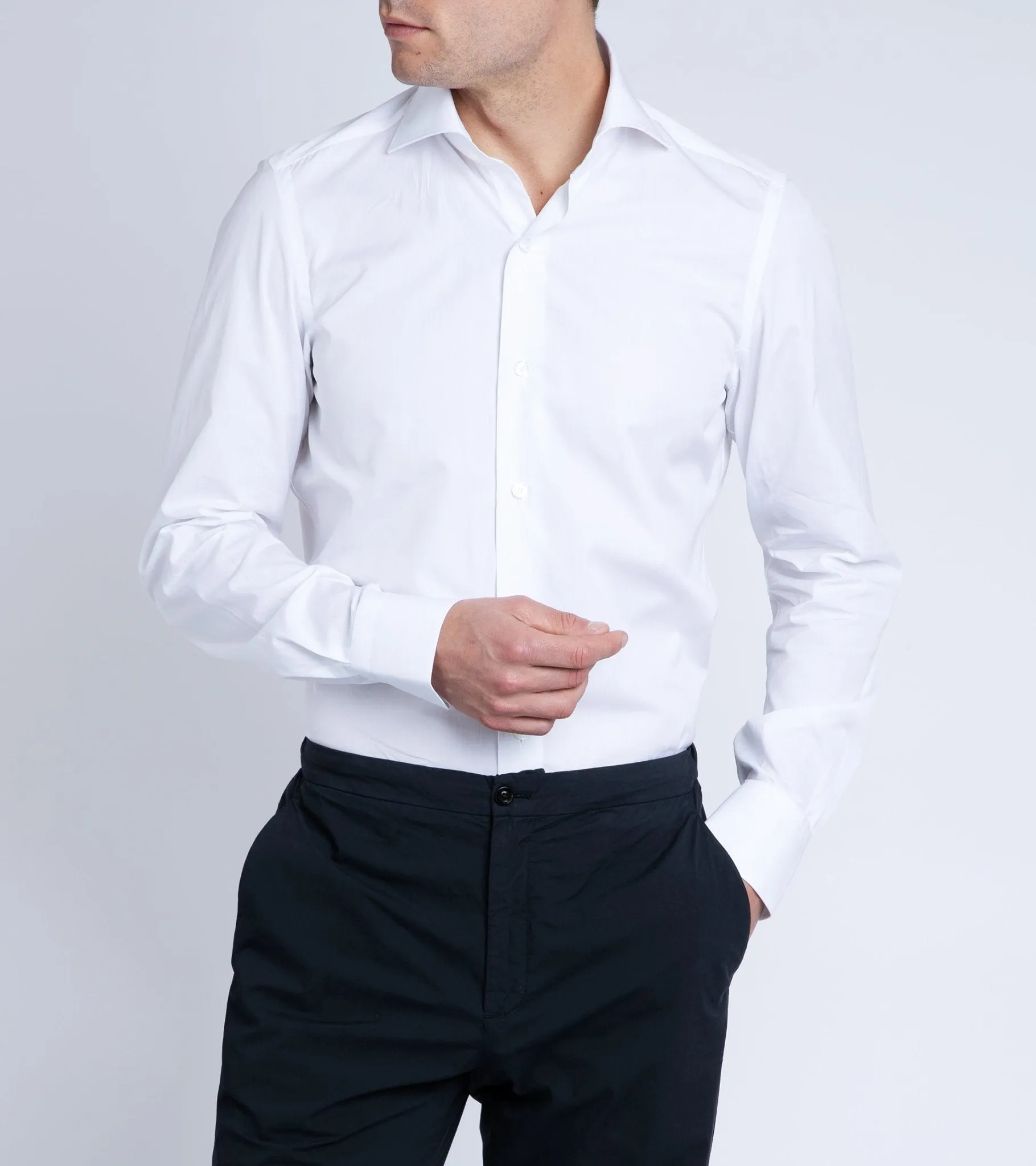 Finamore Milano Eduardo 170 Giza Cotton Formal Shirt: White