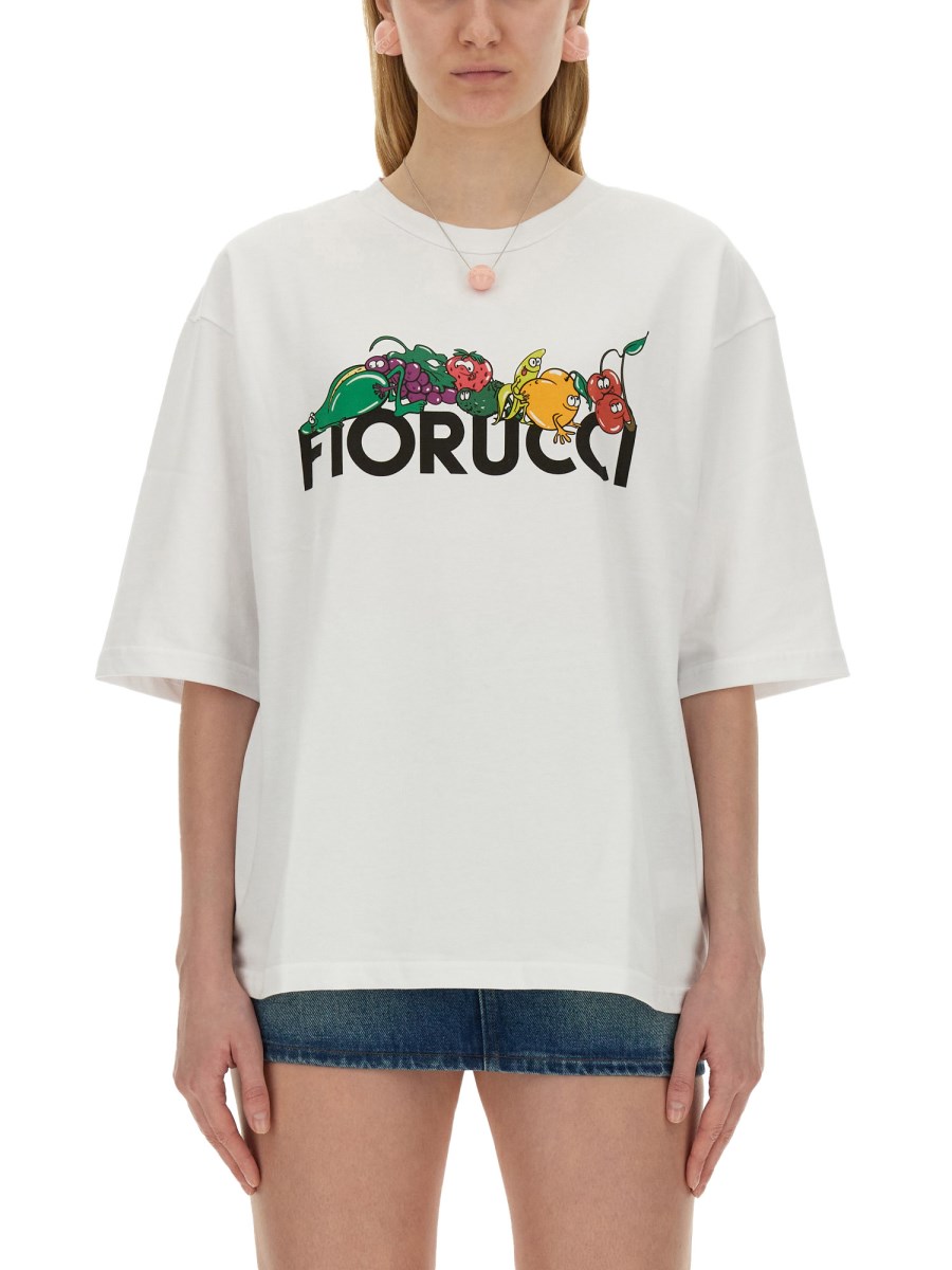 FIORUCCI      T-SHIRT IN JERSEY DI COTONE CON STAMPA FRUIT 