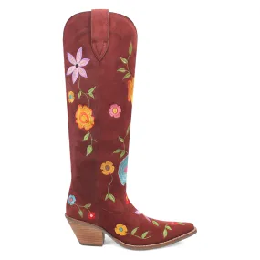 Flower Power Embroidered Floral Snip Toe Cowboy Boots