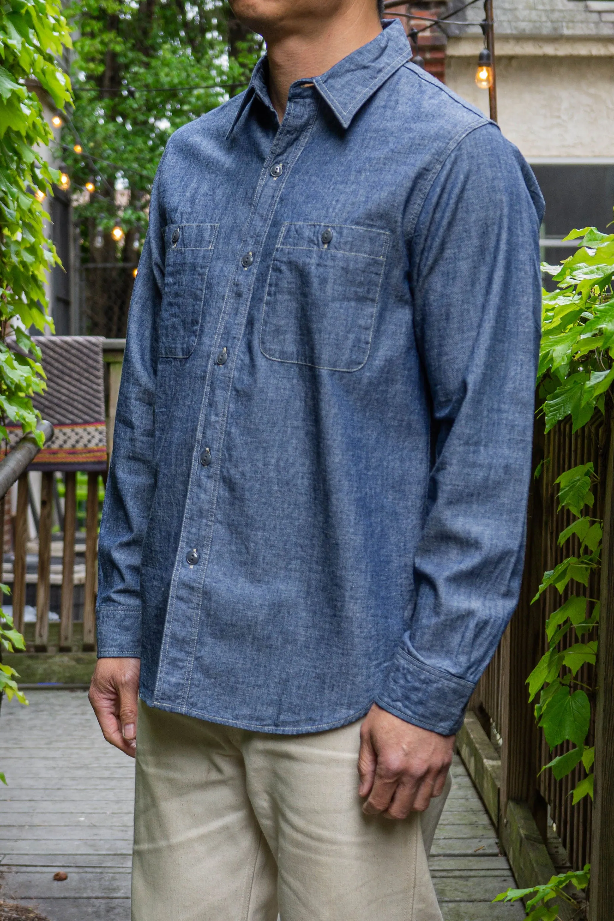 Fullcount 4810 Chambray Shirt - Indigo Blue