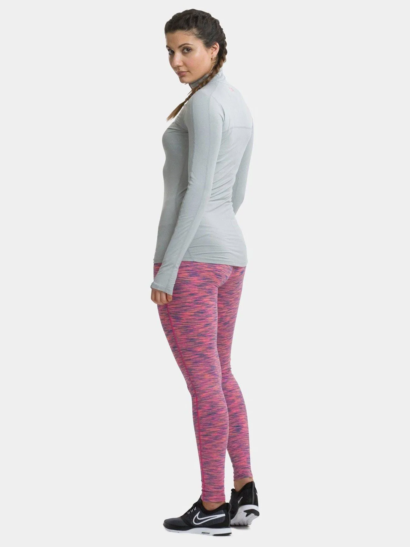 Fusion Half Zip Running Top For Women With Thumbholes & Back Zip Pocket