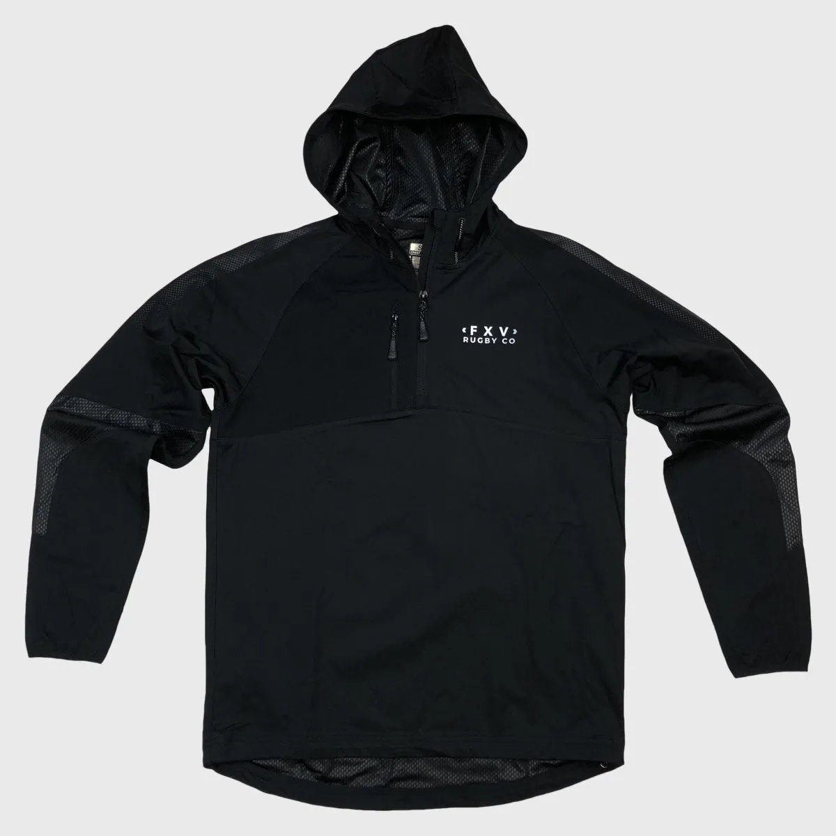 FXV Rugby Co 1/4 Zip Hooded Training Jacket Black