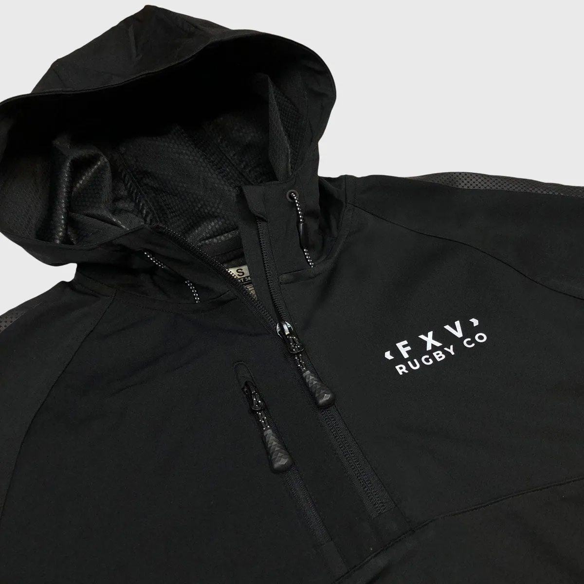 FXV Rugby Co 1/4 Zip Hooded Training Jacket Black