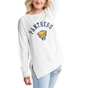 Gameday Couture Pitt Panthers Women's Cream Side Split Pullover Top