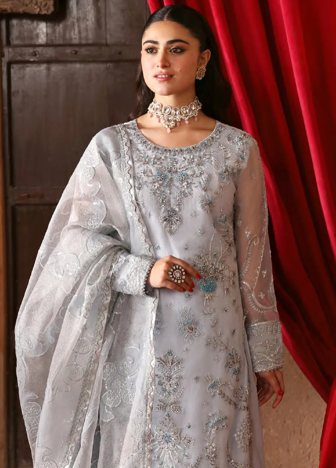 Ghazal By Emaan Adeel Luxury Embroidered Formal Chiffon 3 Piece Unstitched Suit - EA24G GH10