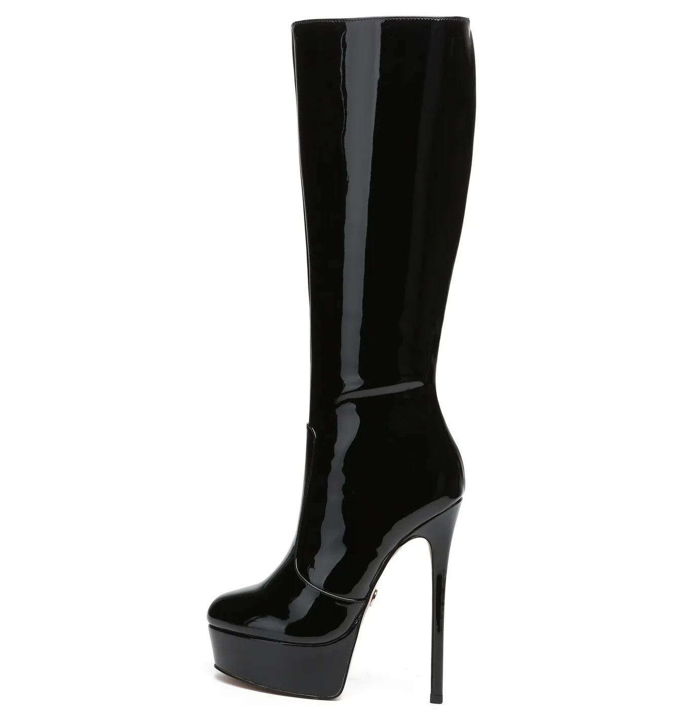 Giaro STACKSTAND BLACK SHINY KNEE BOOTS