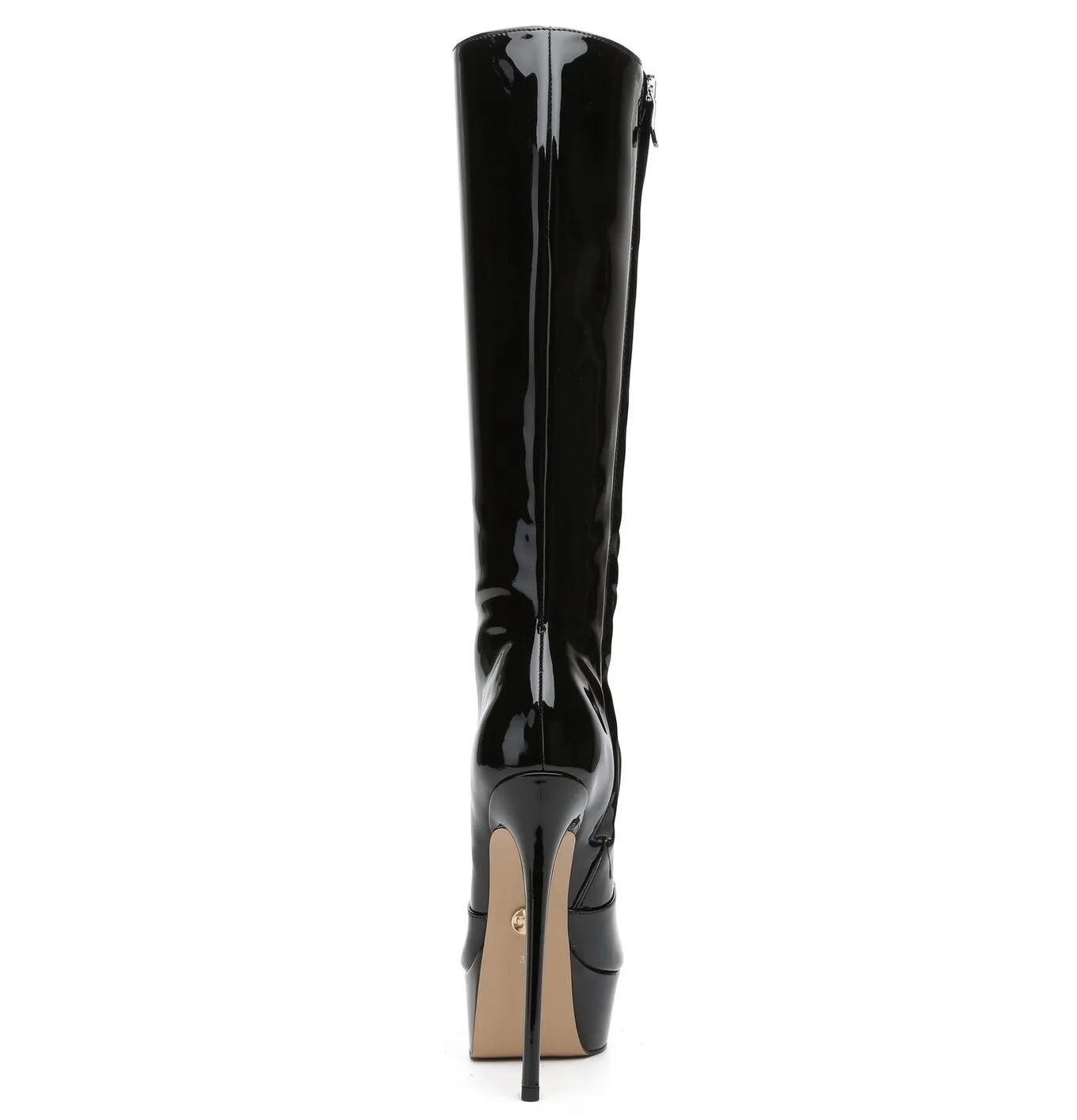 Giaro STACKSTAND BLACK SHINY KNEE BOOTS