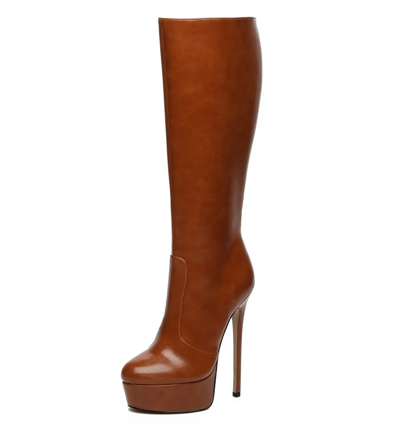 Giaro STACKSTAND BROWN MATTE KNEE BOOTS