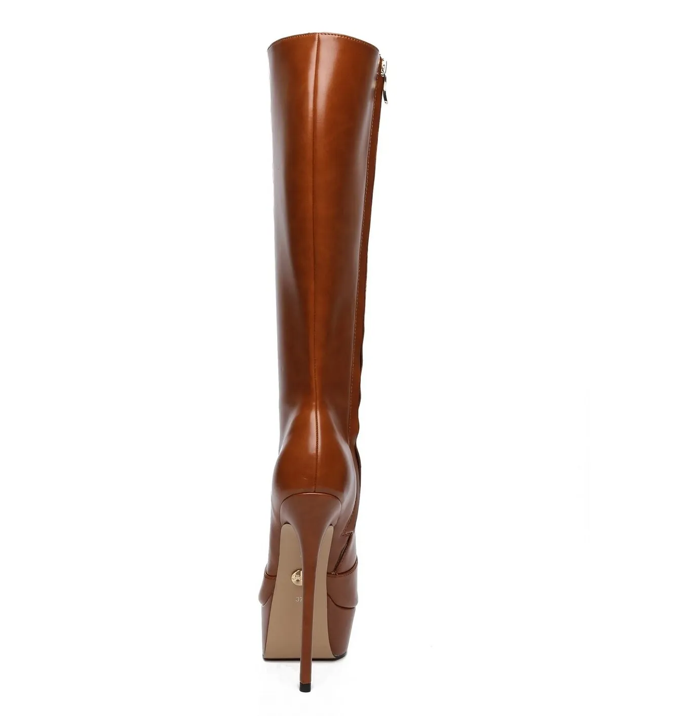 Giaro STACKSTAND BROWN MATTE KNEE BOOTS