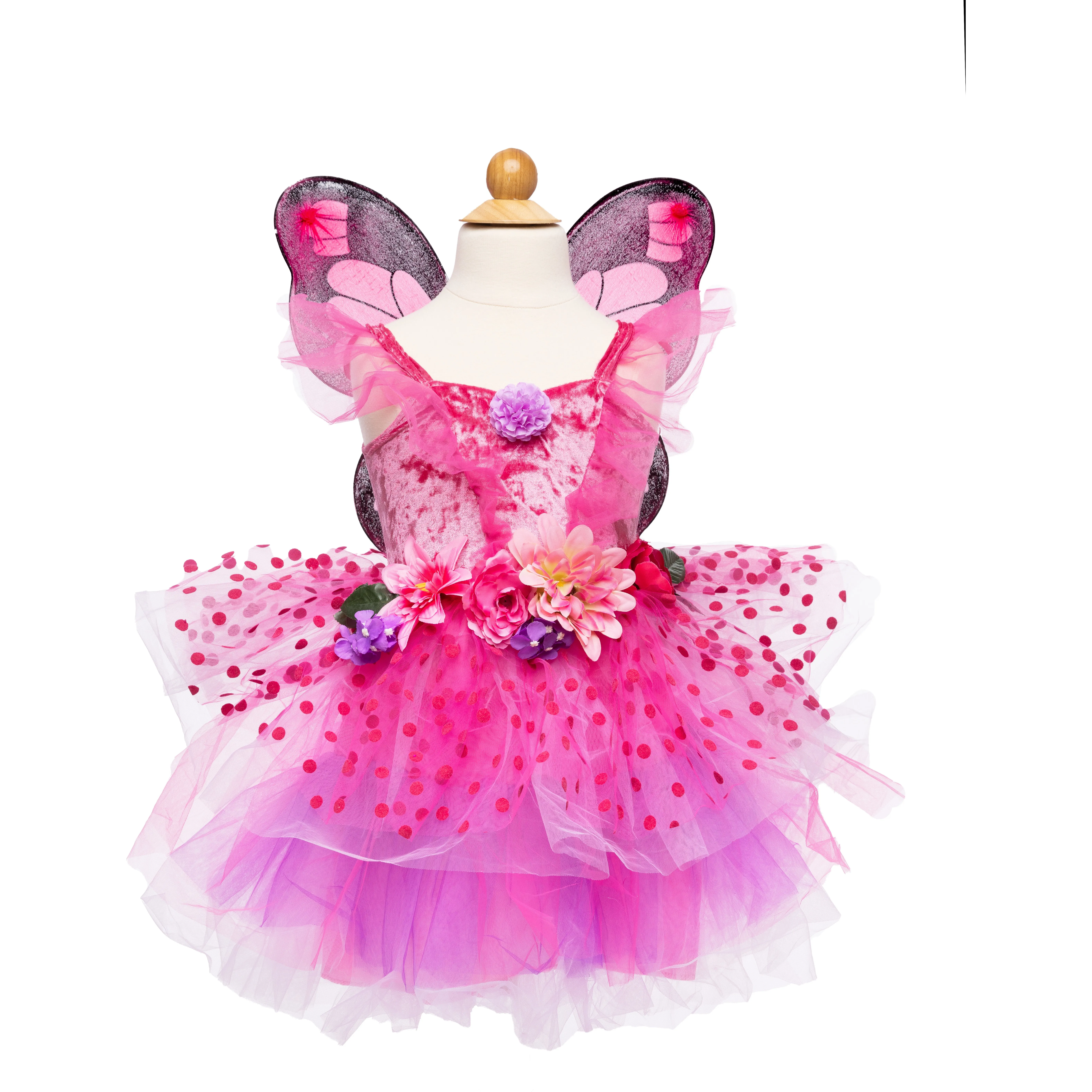 Great Pretenders Fairy Blooms Deluxe Dress & Wings, Hot Pink/Lilac