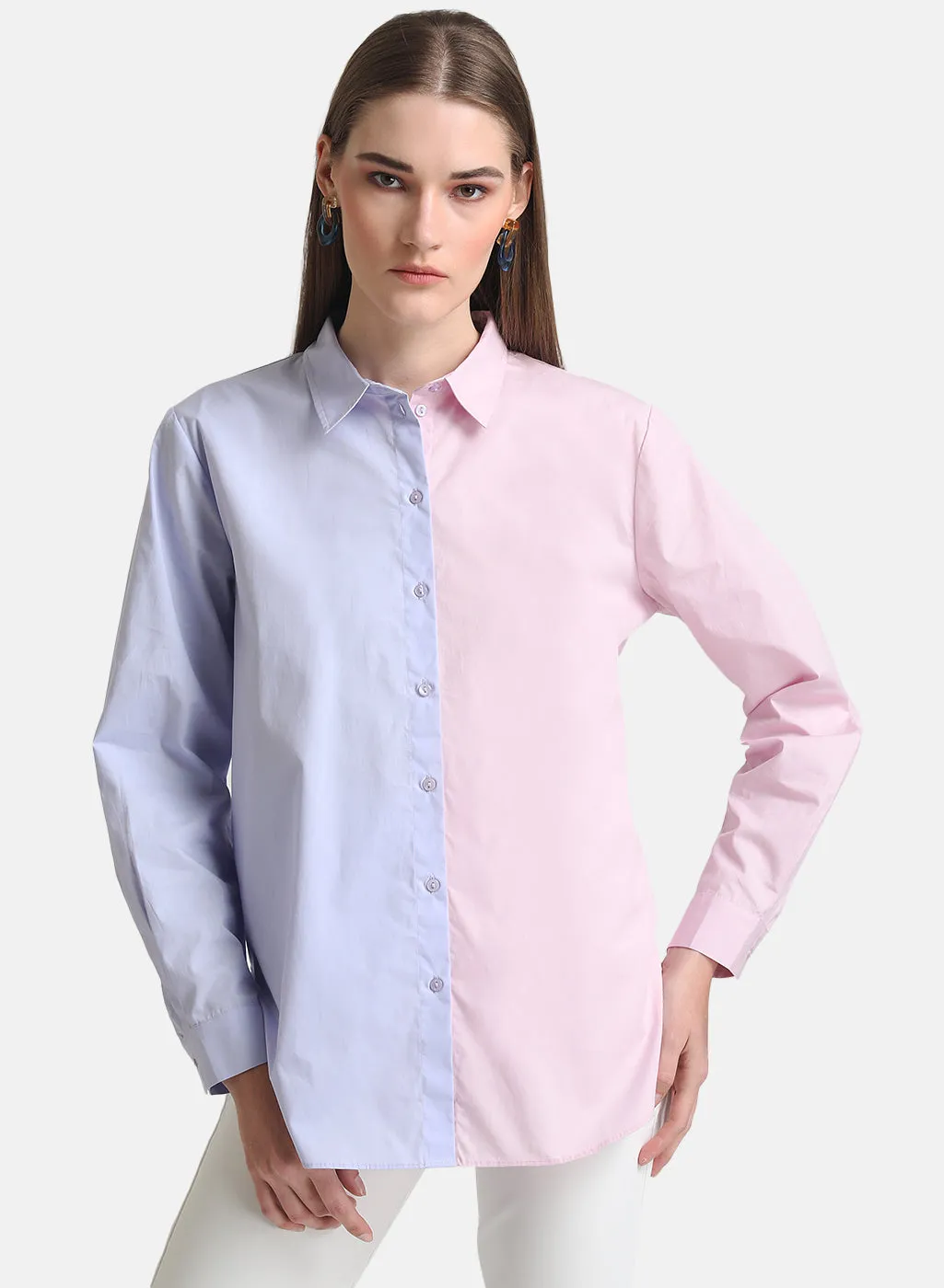 Half & Half Poplin Shirt