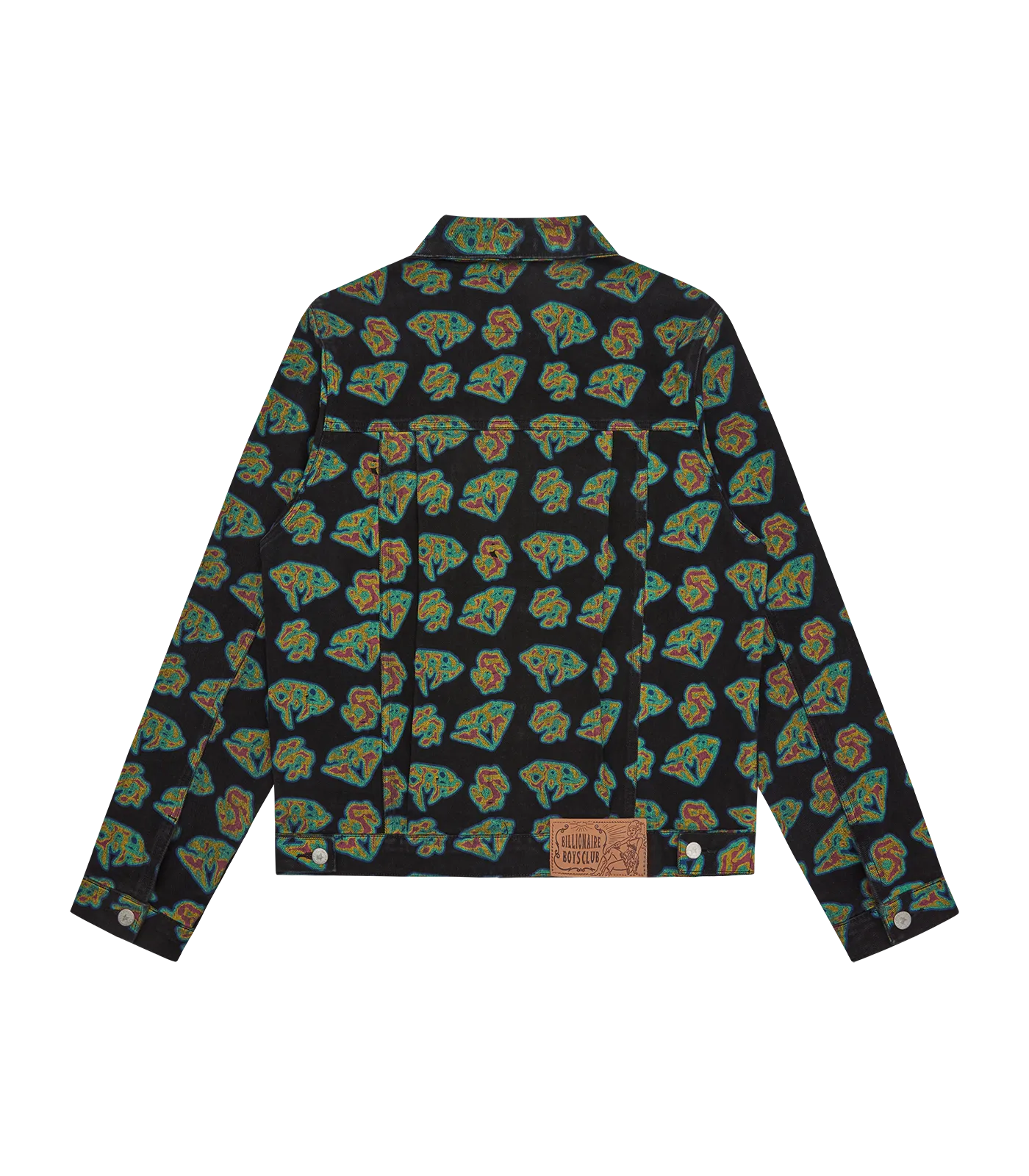 HEAT MAP DIAMONDS & DOLLARS DENIM JACKET - BLACK