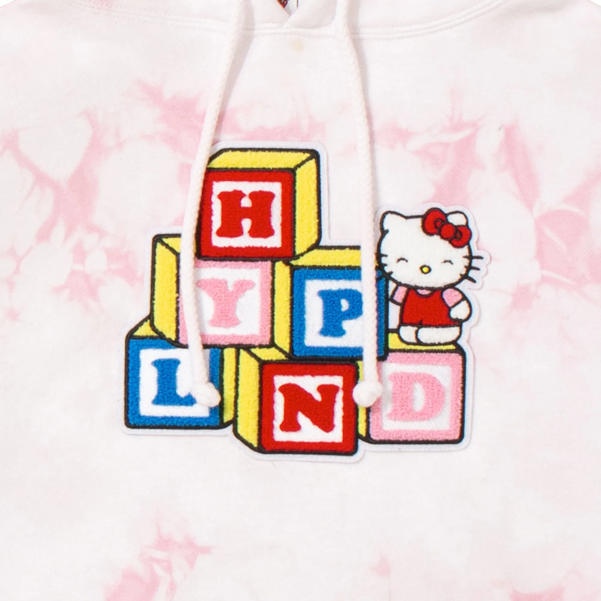 HELLO KITTY BLOCKS CHENILLE HOODIE (TIE DYE)