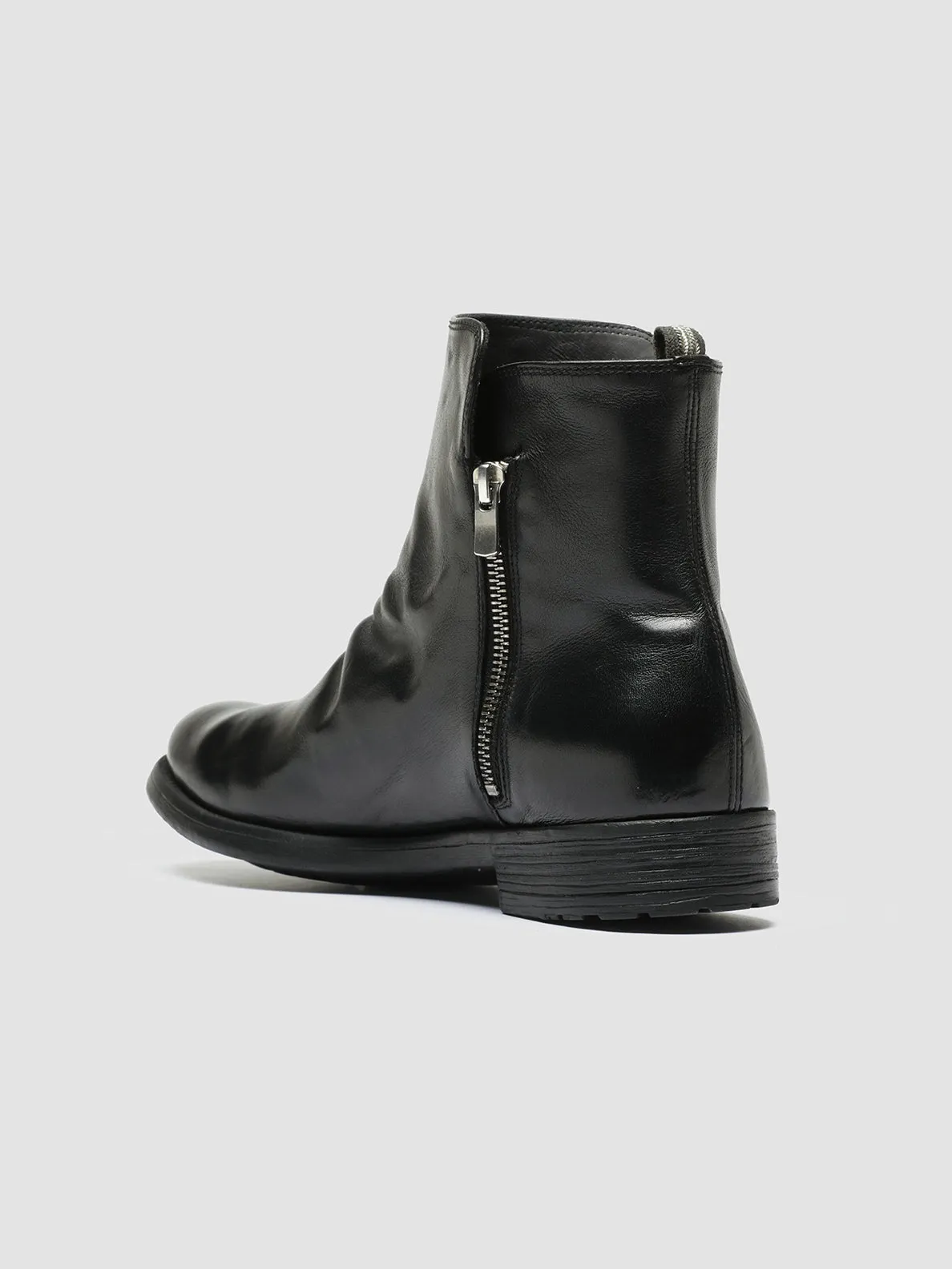 HIVE 054 - Black Leather Zip Boots