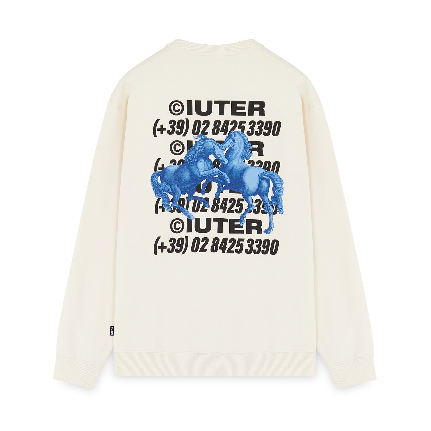 HORSES CREWNECK DUSTY WHITE