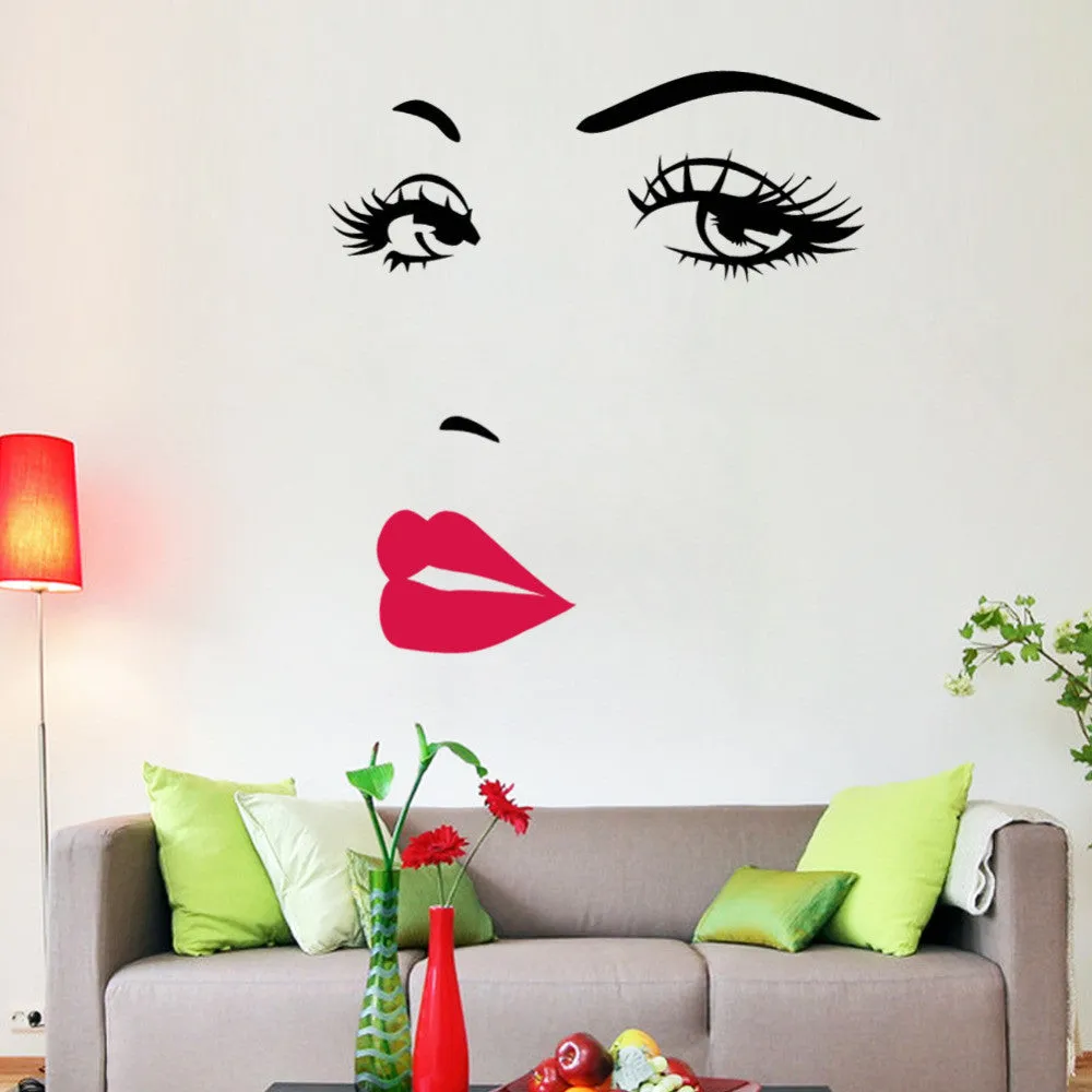 hot Pink lips Marilyn Monroe Quote Vinyl wall Stickers Art Mural Home Decor Decal Adesivo De Parede Wallpaper Home Decoration SM