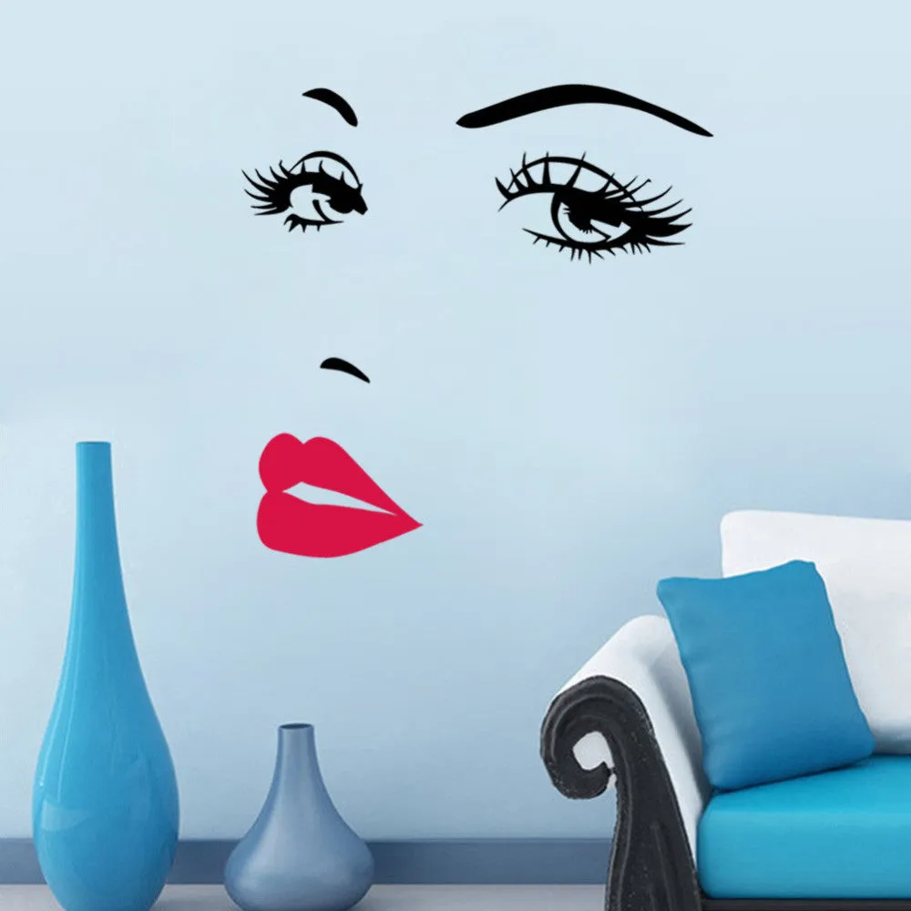 hot Pink lips Marilyn Monroe Quote Vinyl wall Stickers Art Mural Home Decor Decal Adesivo De Parede Wallpaper Home Decoration SM